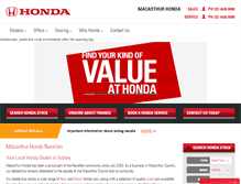 Tablet Screenshot of macarthurhonda.com.au